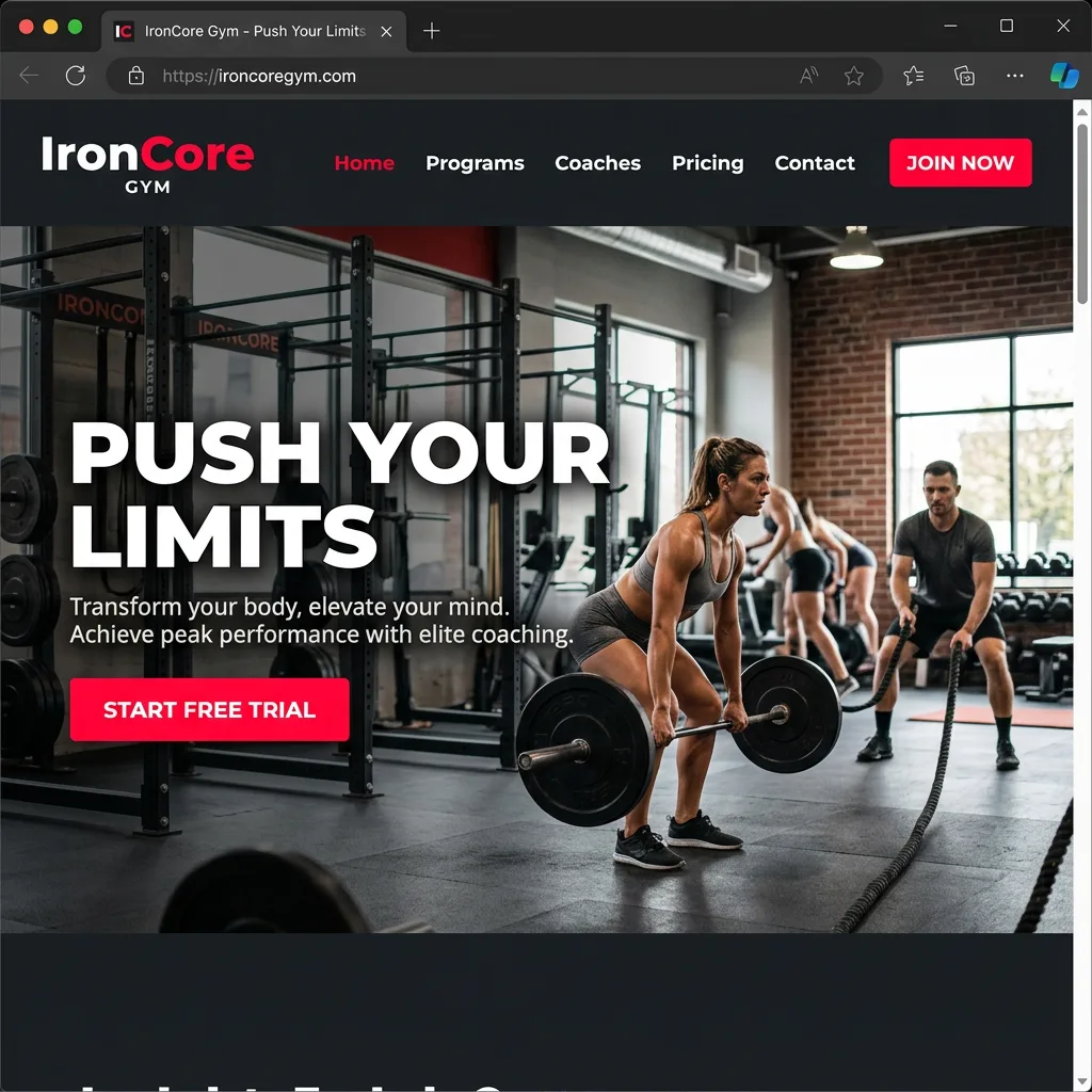 Capture du projet IRONCORE GYM
